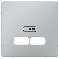 Лицевая панель Schneider Electric Merten System M для 2-м. розетки USB алюминий картинка